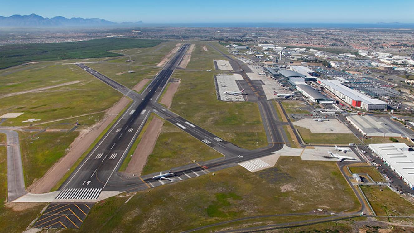 The runway at Cape Town International Airport.