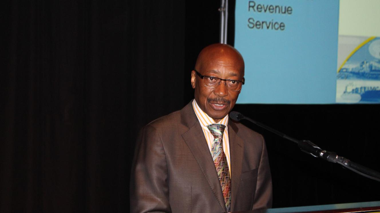 Sars commissioner, Tom Moyane, addressing delegates at the Saaff congress.