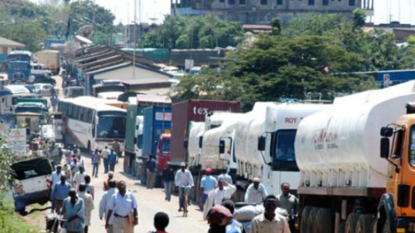 Trucks at Kenya’s Malaba border.