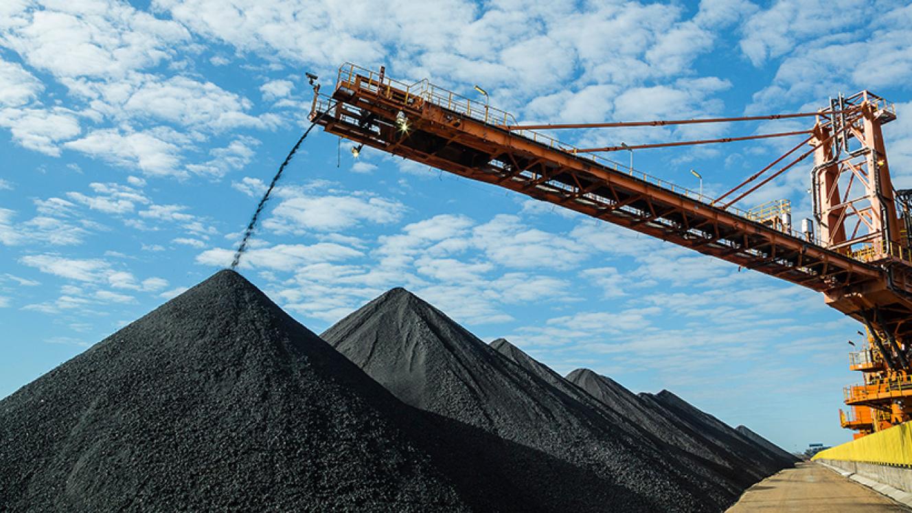 A coal ore stockyard at Vale's Moatize Mine, Mozambique.