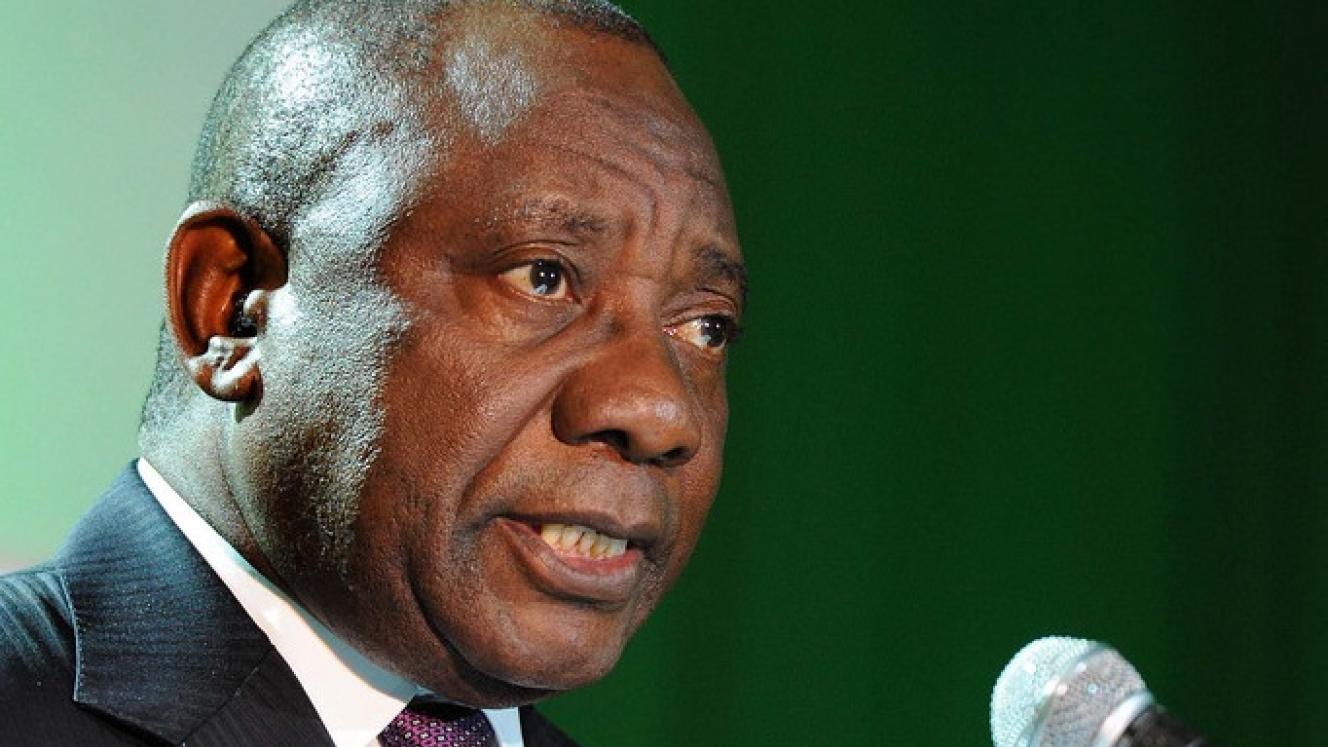 Deputy president Cyril Ramaphosa addresses attendees at the Black Business Council dinner last night.