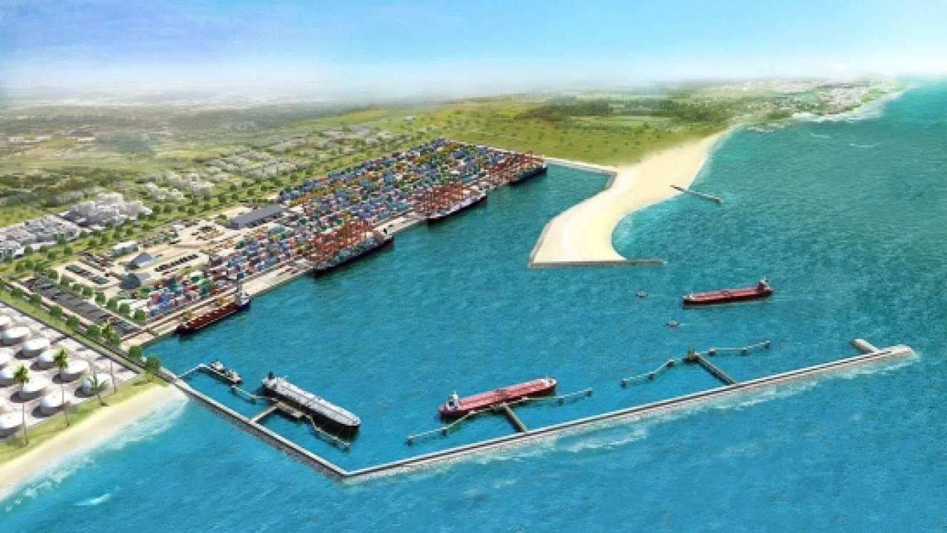 An artist’s rendering of the proposed container terminal at Lekki port.