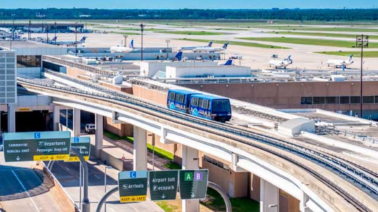 The Bush Intercontinental Airport in Houston.
