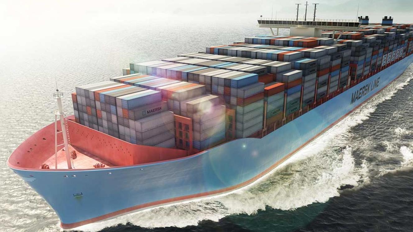 The Maersk Triple-3 class megaship.