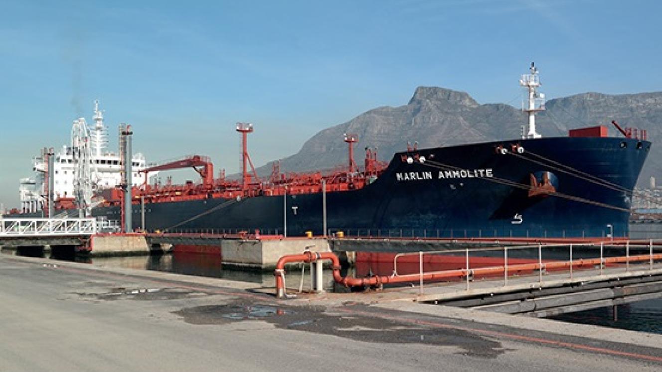 The first liquid bulk vessel discharge at Burgan Cape Terminal at the Port of Cape Town.
