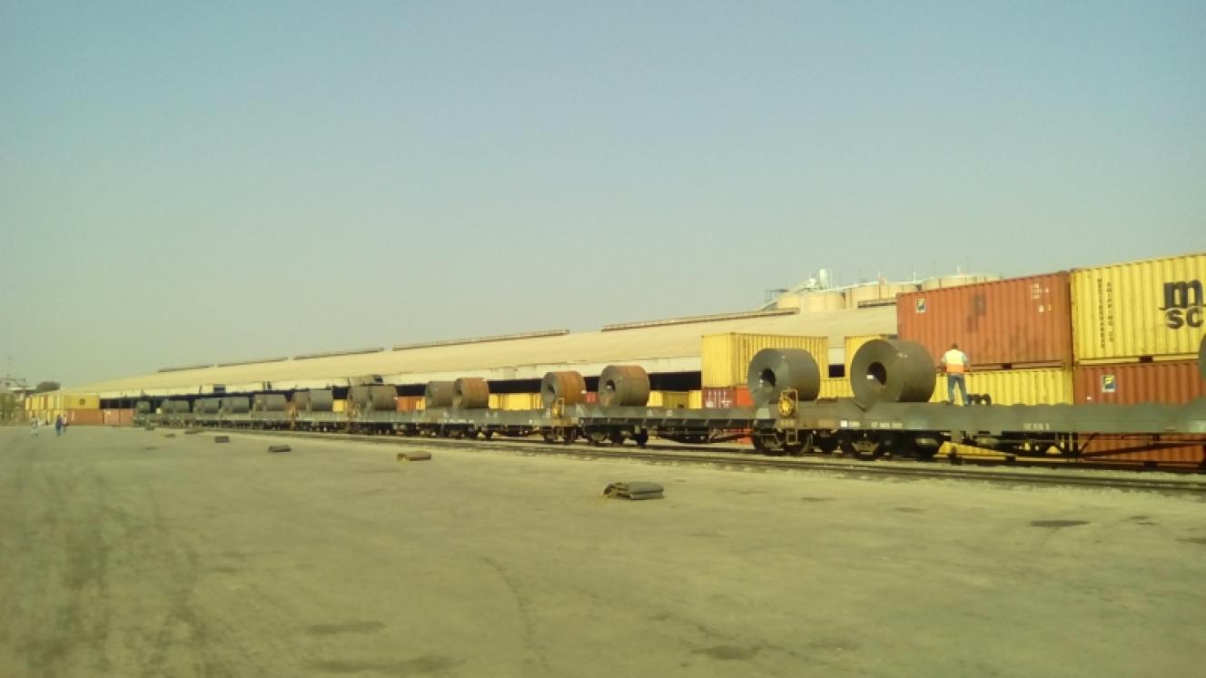 The first consignment of steel coils at the Natalspruit facility.