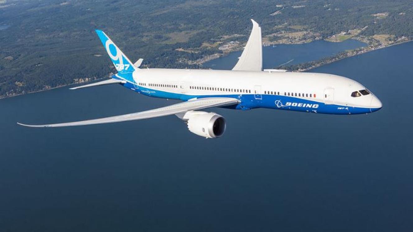 The Boeing 787-9 Dreamliner.