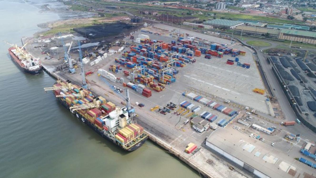 The DP World Maputo container yard.