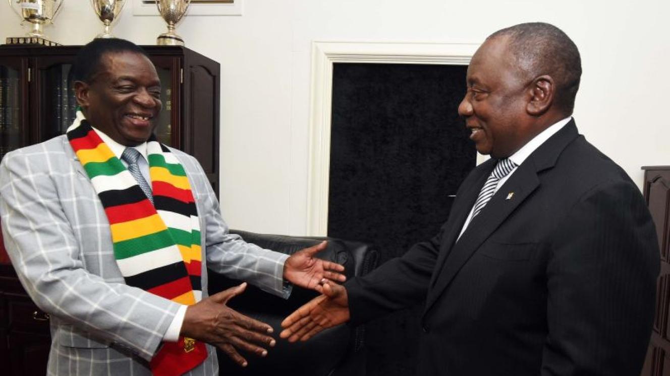 President Cyril Ramaphosa and Emmerson Mnangagwa. 