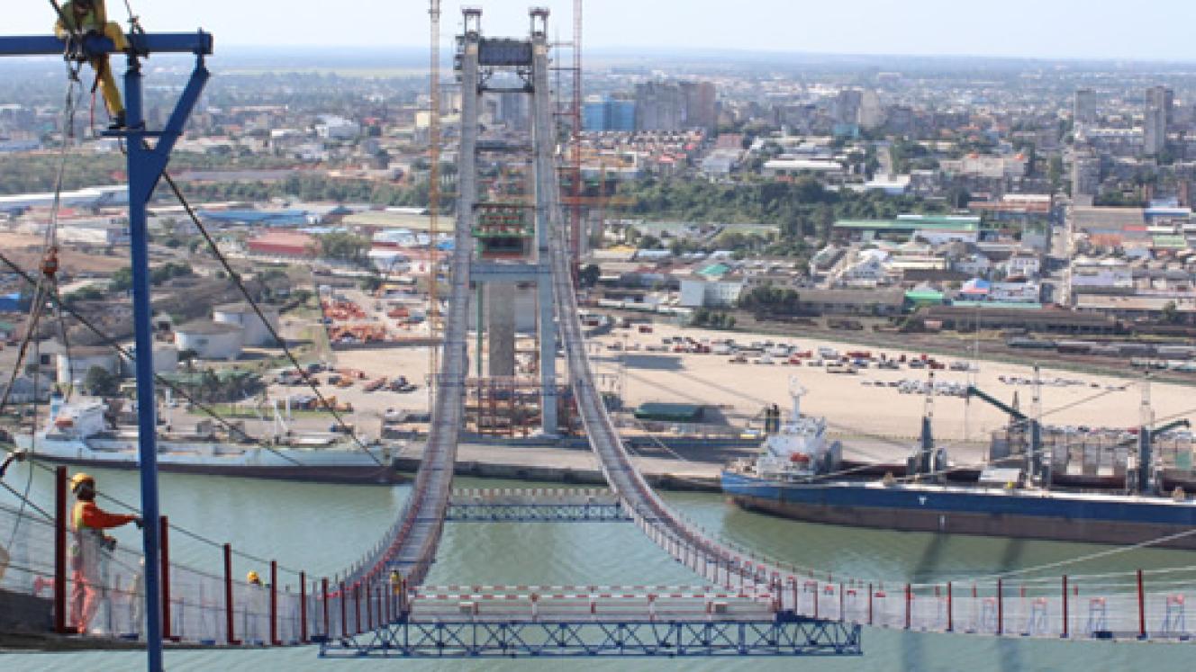 Construction continues on the Maputo-Catembe Bridge.