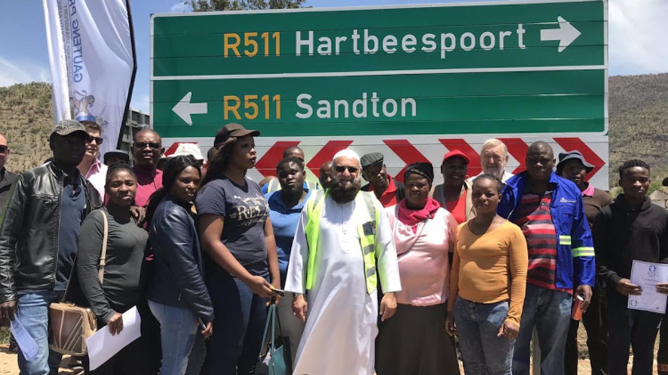 Gauteng Roads and Transport MEC, Ismail Vadi, pictured with guests at the official launch of the upgraded R511. 