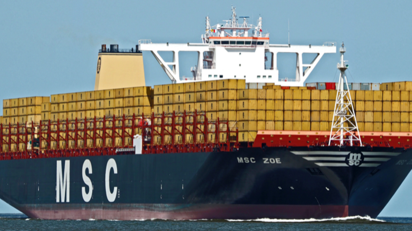 The MSC Zoe that spilled some 270 boxes in the North Sea.