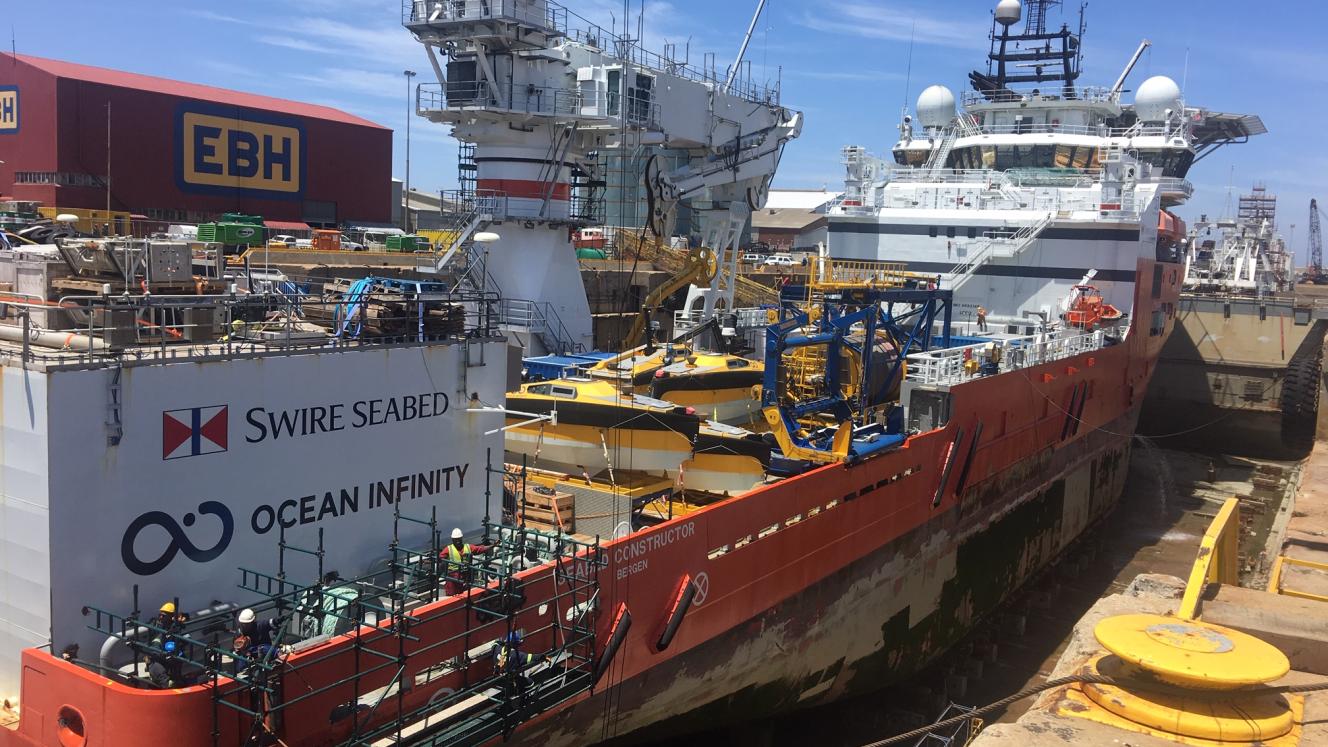The deep-sea search vessel that disembarked from the Port of Cape Town.