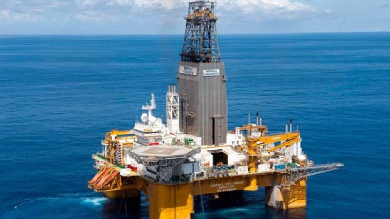 Total’s drilling rig, Brulpadda, south of the Western Cape’s south coast.
