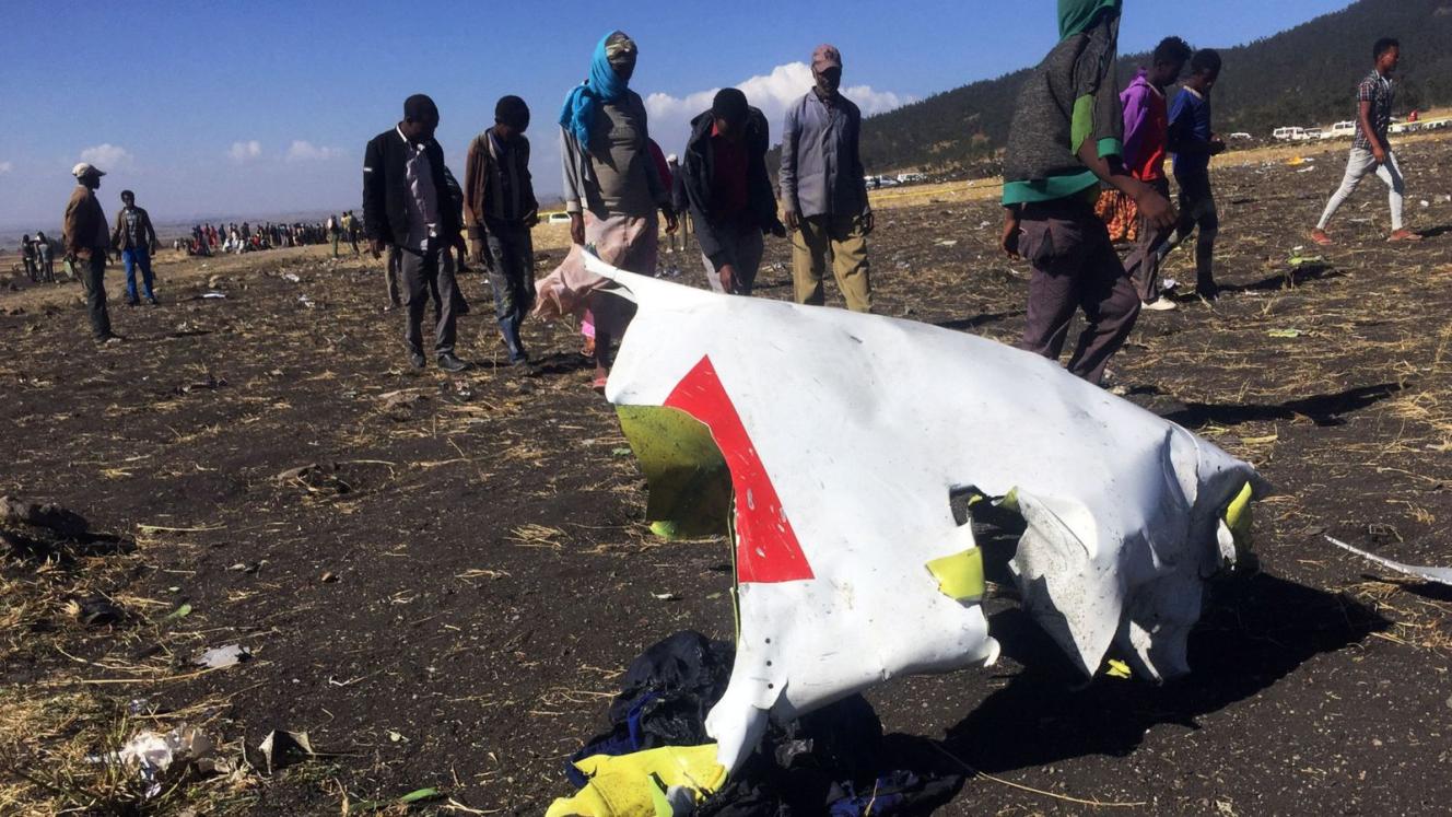 The scene of the horrific Ethiopian Airlines crash.