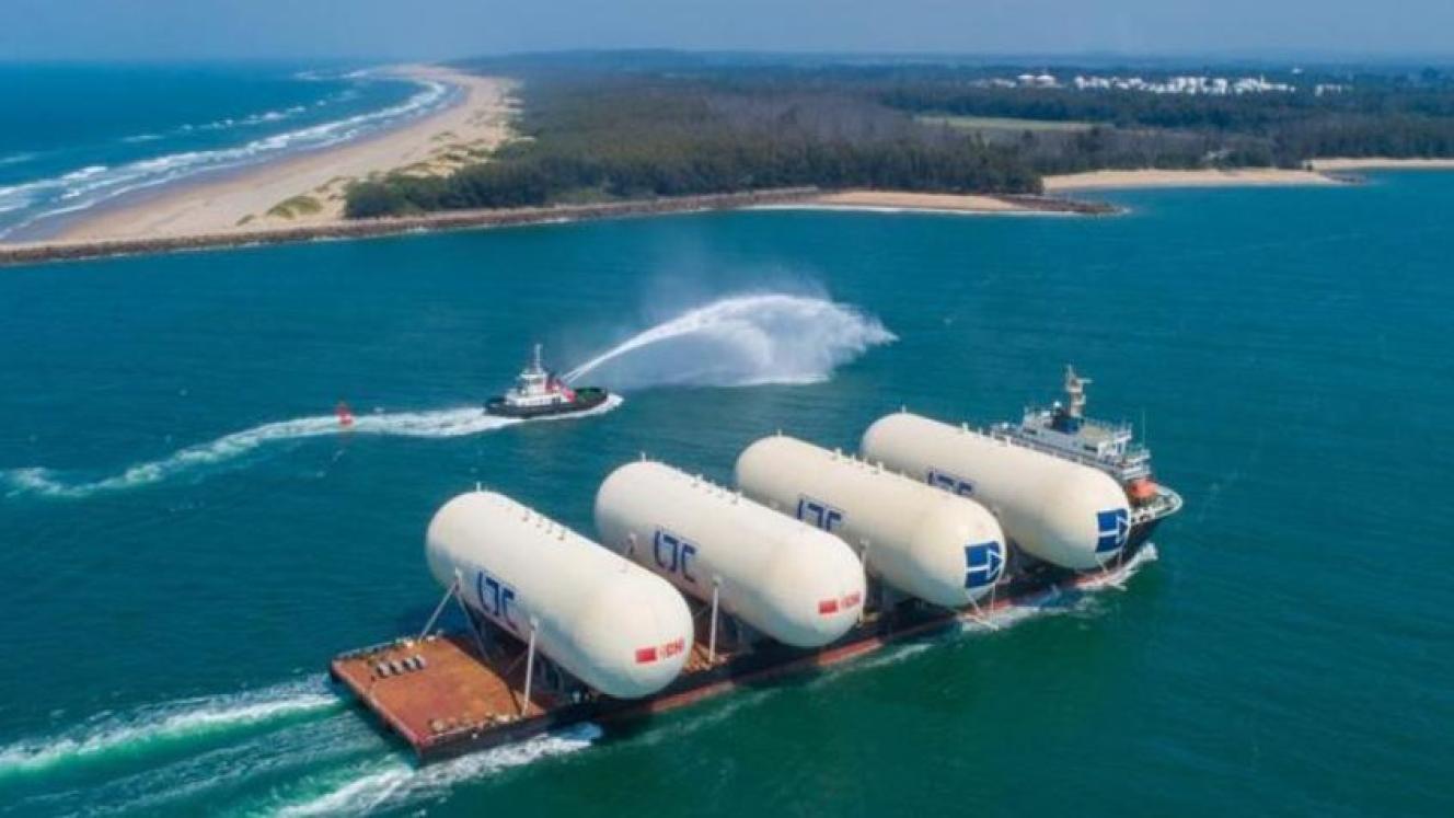The massive LPG bullet tanks enter the Port of Richards Bay.