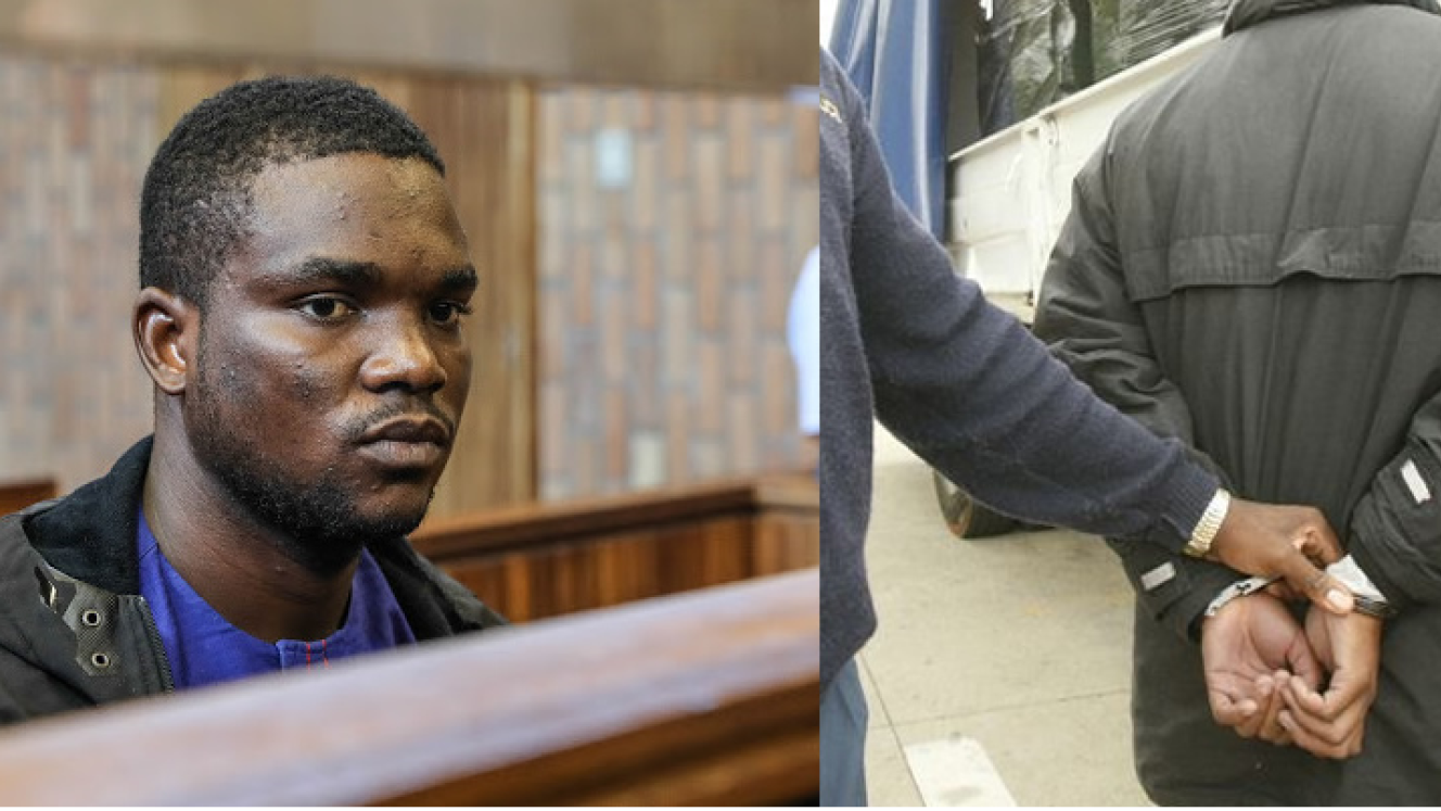 Itoruboemi Benson Lobia during a court hearing in South Africa following his arrest for the hijacking of the Dutch-flagged freight ship, FWN Rapide. 