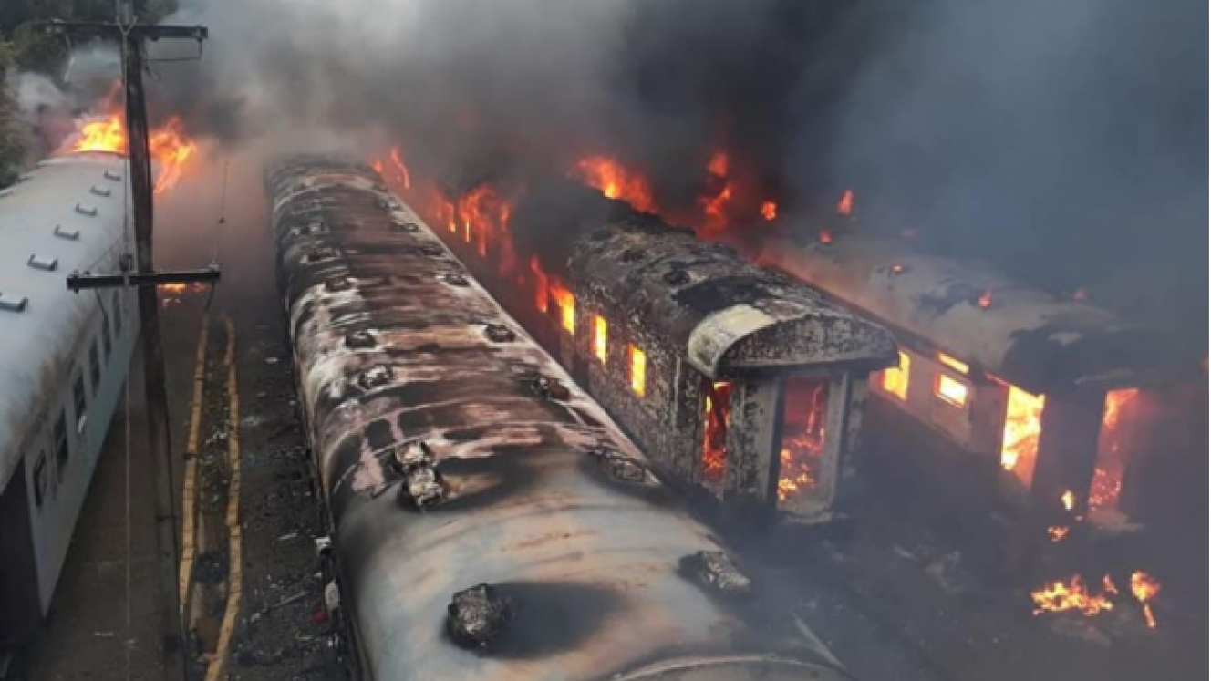 The aftermath of 24 torched Shosholoza Meyl coaches in Bloemfontein this weekend.