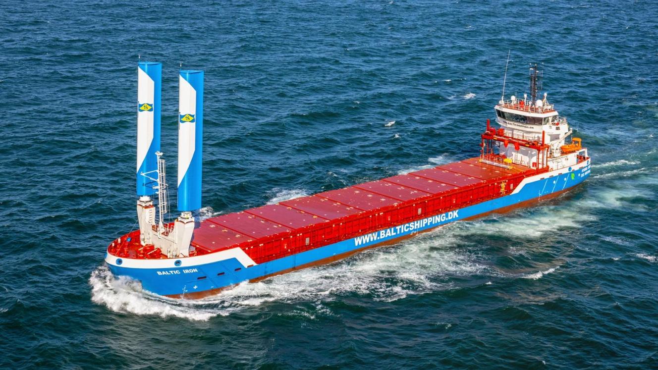 The Baltic Iron and Baltic Timber use wind-assisted propulsion and battery technology to reduce fuel consumption and emissions.