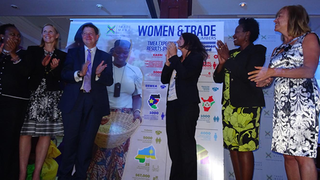 At the launch last week were (from left): Lisa Karanja, senior director, business competitiveness TMEA; Karin Andersson, TMEA council chair; Frank Matsaert, CEO, TMEA; Marielle Geraedts, deputy ambassador of the Netherlands; Patricia Ithau, TMEA board member and Lisa Phillips, head of DFID Kenya.