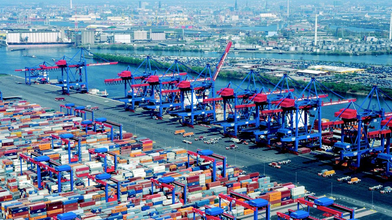 The port of Hamburg. 