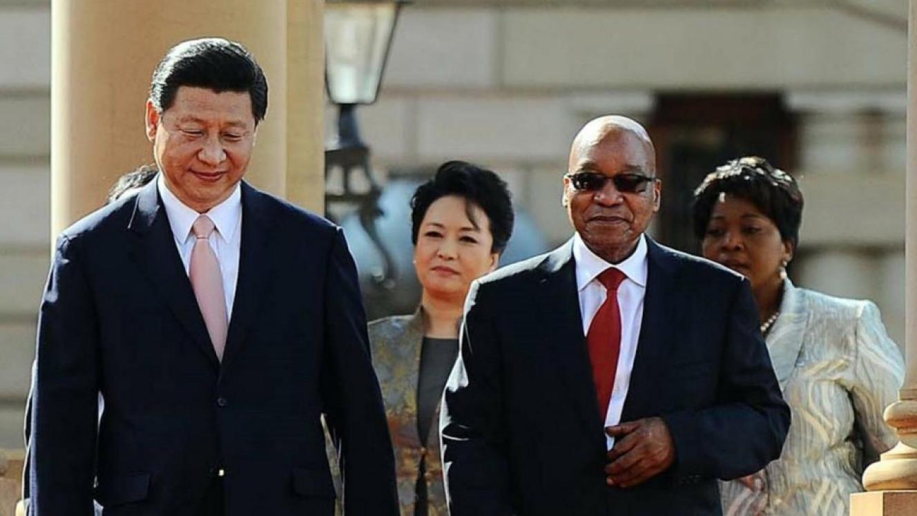 President Jacob Zuma received the Chinese president, Xi Jinping, on his arrival in the country yesterday.