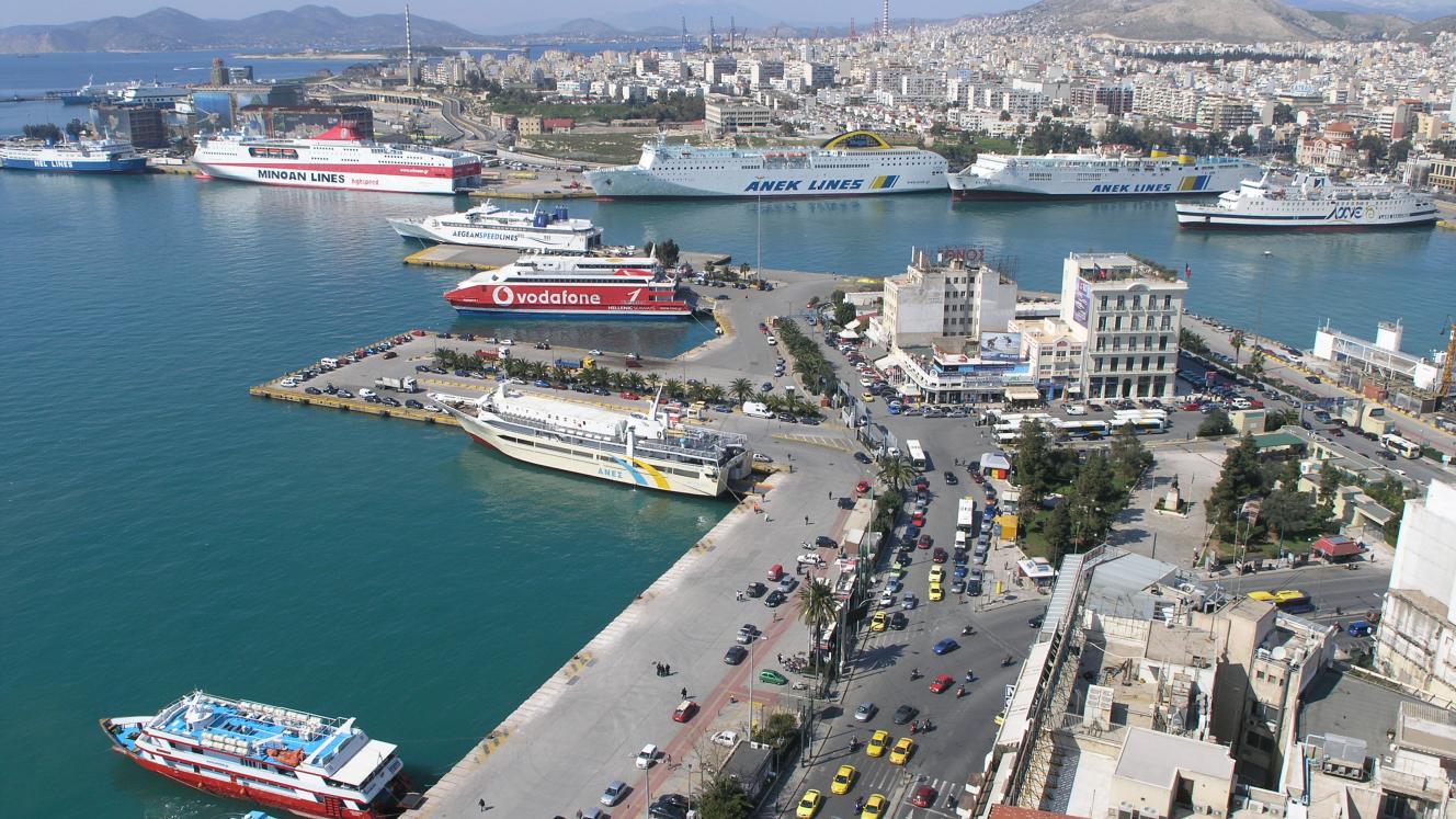 The port of Piraeus in Greece.