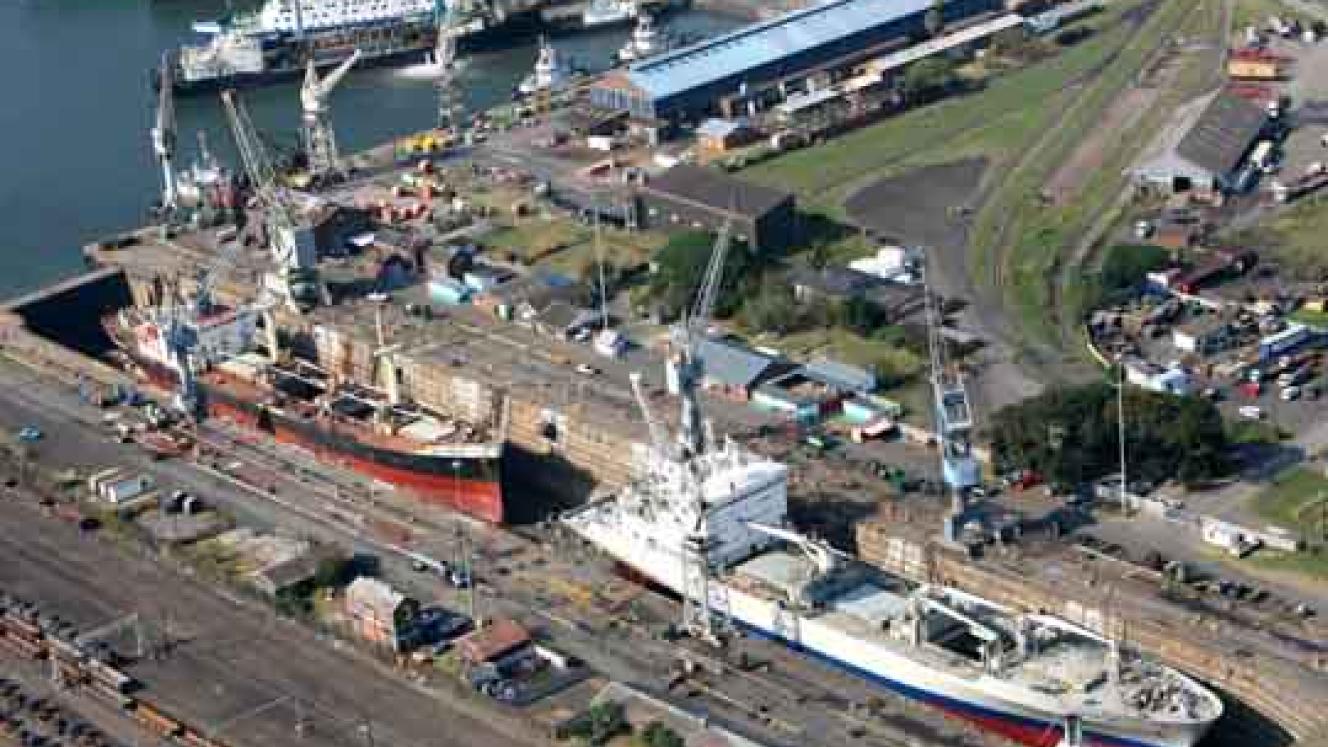 An aerial view of the Durban dry dock.