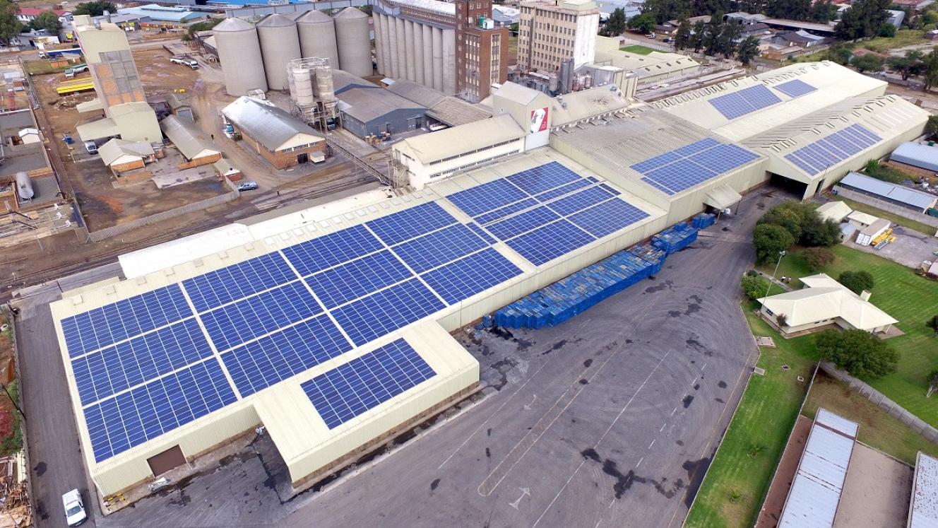 Pioneer Foods Klerksdorp with the solar panels.