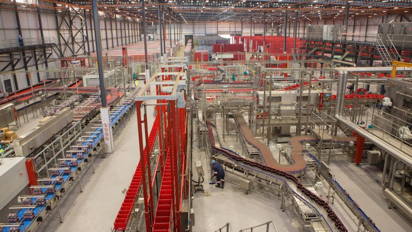 The new Coca Cola bottling facility in Matola Gare, near Maputo, Mozambique.
