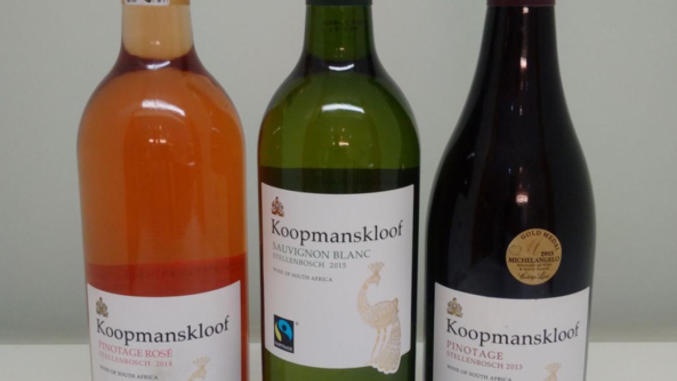 The three varieties of Koopmanskloof Wines that will be distributed in the Russian market.