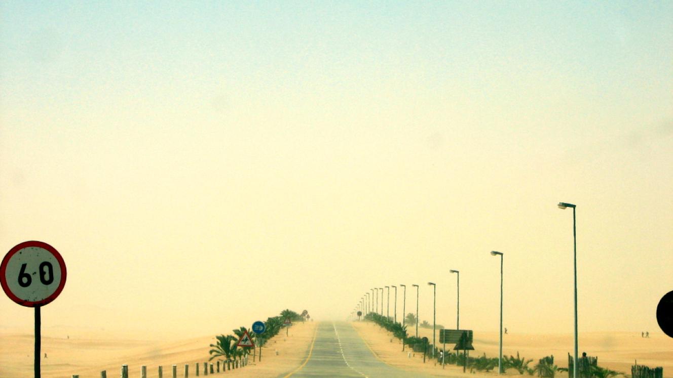The B2 highway in Namibia.