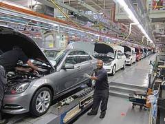 The Mercedes Benz production plant in East London.