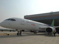 The C919 prior to its maiden flight.