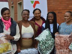 from left; TPT new business development general manager, Brenda Magqwaka, Linda Damane from the Transnet Foundation, marketing senior director of Mangosuthu University of Technology, Mbali Mkhize, university student Makhosana Ntamana and Dean of Students, Thembi Kweyama.