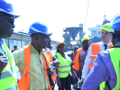 A delegation from Ghana’s port authority being led through Sea Invest’s dry bulk terminal operations.