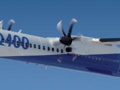 Bombardier’s Q400 turboprop aircraft.