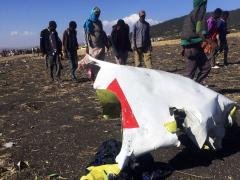 The scene of the horrific Ethiopian Airlines crash.