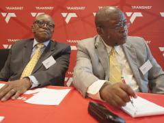 Better days… Transnet board chairman Popo Molefe and outgoing CEO Tau Morwe before the latter learned that his contract would not be extended.