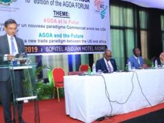 South African economic development, trade and industry minister Ebrahim Patel addresses an African trade ministers meeting in Abidjan.