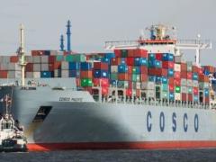 The 10 000-TEU Cosco Pacific which had to be rerouted to Colombo because of a cargo fire.