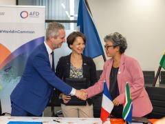 French Ambassador David Martinon; AFD Regional Director (Southern Africa) Marie-Hélène Loison; Transnet GCE Michelle Phillips.
