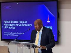 William Mpye, head of the Enterprise Project Management Office at SARS, speaking at the launch of the Public Sector Project Management Community of Practice in Johannesburg.