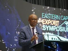 DTIC Minister Parks Tau, giving a keynote address to delegates at the Eastern Cape Export Symposium 2026.