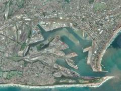 Aerial view of the berths at the Port of Durban. 