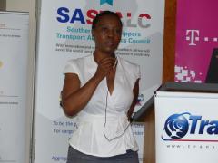 Kgomotso Modise, deputy director general for the Department of Transport addresses delegates at the Transport Month conference.
