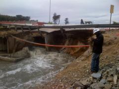 Flash floods destroyed Strandfontein road in Cape Town.