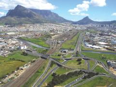 Some of the worst traffic congestion in Cape Town is experienced at the Koeberg interchange, where the N1 and M5 highways intersect.