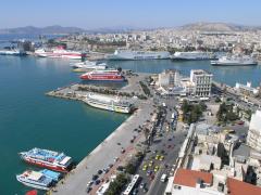 The port of Piraeus in Greece.