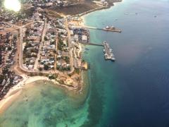 Aerial view of the port of Pemba.